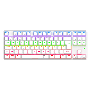 Teclado Mecânico Gamer T-Dagger Bora TKL Rainbow Branco Switch Marrom Hot-Swap ABNT2 T-TGK313W-BR