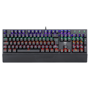 Teclado Mecânico Gamer T-Dagger Destroyer Preto Rainbow Switch Azul Full Size ABNT2 T-TGK305-BL
