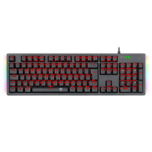 Teclado Mecânico Gamer T-Dagger Bermuda Preto Single Color LED Vermelho Laterais RGB Switch Azul Full Size ABNT2 T-TGK312-BL