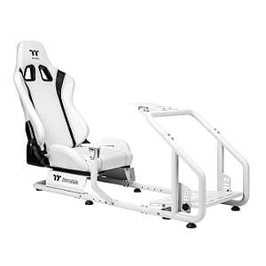 Cockpit Simulador de Corrida Thermaltake GR300 Branco Estrutura de Aco e Assento PVC Ajustavel - GSC-R30-CPASWH-01
