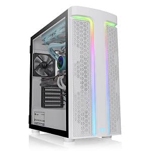 Gabinete Mid Tower Thermaltake H590 TG ARGB Snow Branco Vidro Temperado 4mm E-ATX 2x120mm - CA-1X4-00M6WN-00
