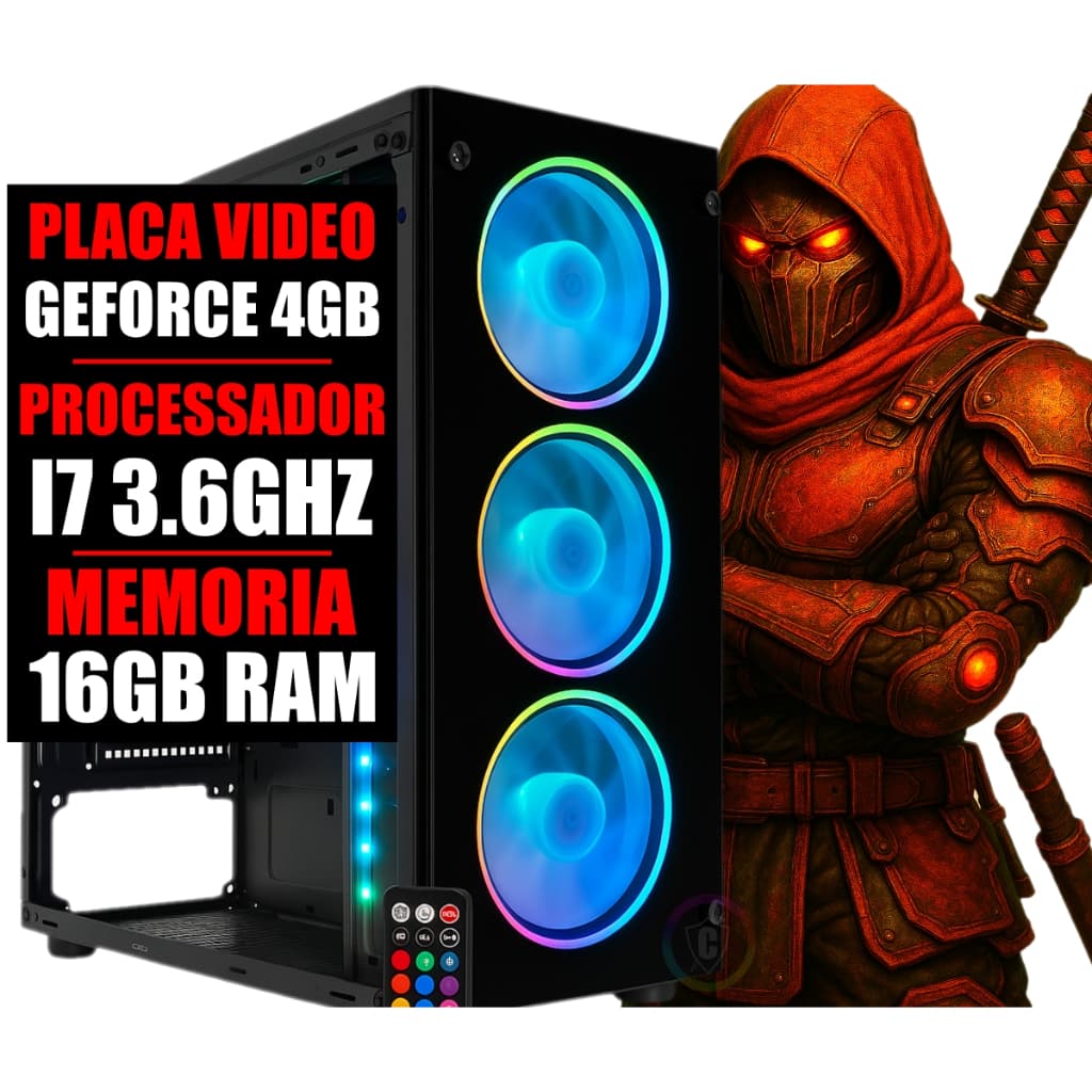 Pc Gamer Intel Core I7 3.6Ghz / Placa Video GeForce 4Gb / 16gb Ram / Ssd 480gb