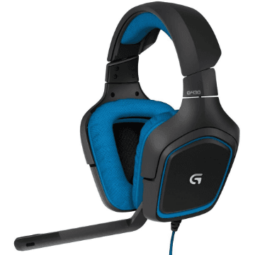 Headset Gamer Logitech G432 7.1 Dolby Surround - Preto/Azul - 981-000769