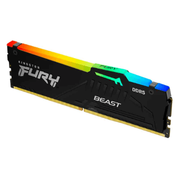 Memoria Kingston Fury Beast RGB Black, 16GB, DDR5, 5600MT/s, 1.25V, Desktop - KF556C40BBA-16
