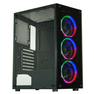 GABINETE GAMER K-MEX CG-30C5 PRETO COM COOLER PAINE…
