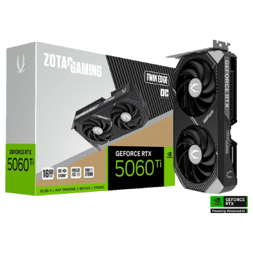 PLACA DE VIDEO ZOTAC GEFORCE RTX 5060 TI TWIN EDGE OC 16GB GDDR7 128BITS ZT-B50620H-10A