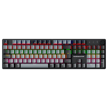 TECLADO K-MEX MECANICO GAMER SHADOWSCOPE KGY528 CINZA E PRETO