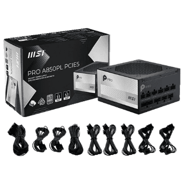 FONTE DE ALIMENTACAO MSI 850W PRO A850PL PCIE5 80 PLUS PLATINUM FULL MODULAR ATX PCIE 5.0 - 306-7ZPL
