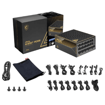 FONTE DE ALIMENTACAO MSI 1600W MPG AI1600TS PCIE5 80 PLUS TITANIUM FULL MODULAR ATX 3.0 PCIE 5.0 306