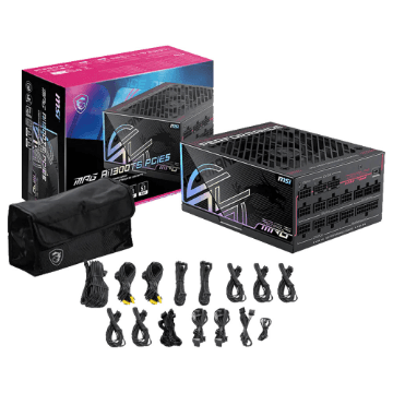 FONTE DE ALIMENTACAO MSI 1300W MPG AI1300TS PCIE5 80 PLUS TITANIUM FULL MODULAR ATX 3.0 PCIE 5.0 306