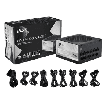 FONTE DE ALIMENTACAO MSI 1000W PRO A1000PL PCIE5 80 PLUS PLATINUM FULL MODULAR ATX PCIE 5.0 306-7ZPL