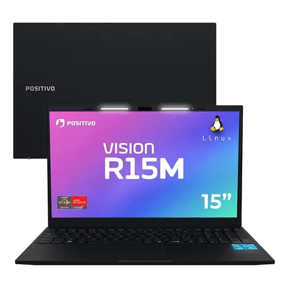 Notebook Positivo Vision R15M com Minitela, AMD Ryzen 3, 8GB de RAM e SSD de 256GB