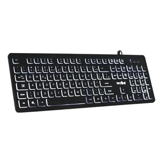 Teclado Semi Mecanico Gamer Usb Abnt 2 Pc Computador Led Luminoso Luuk Young W560 Português Brasil Cor Preto