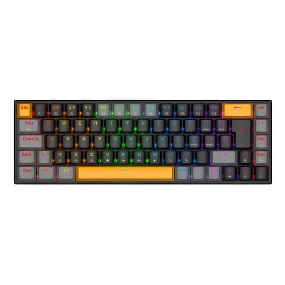Teclado Mecânico K500-b68 Switch Red Hot Swapp Machenike Preto E Cinza Português Brasil
