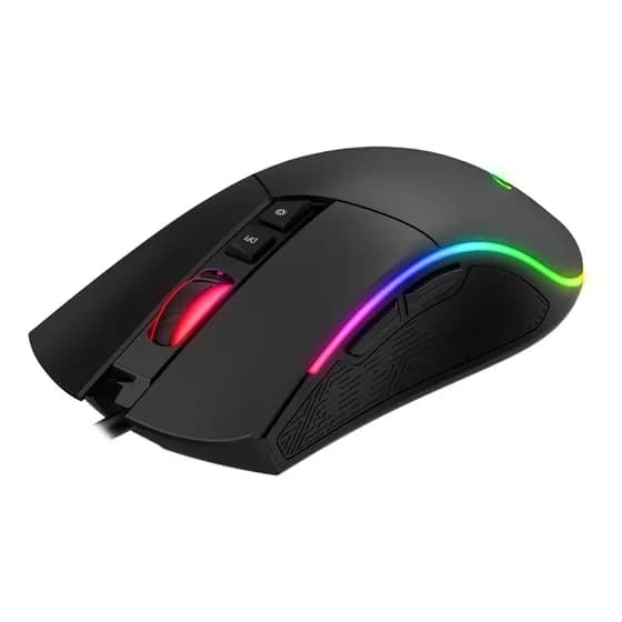 Mouse Havit Gamer Ms1001 4800dpi 7 Botões Sensor Pmw3212 Rgb Cor Preto