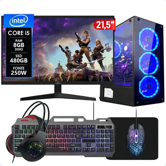Gamer Pc Completo Intel I5 8gb Ssd 480gb 21,5 Strong Tech