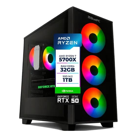 Pc Gamer Bluepc Aura - Ryzen 7 5700x 32gb Rtx 5060 Ti 1tb 1 Tb 32 Gb B550