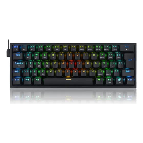 Teclado Gamer Redragon Bluetooth Mecânico Fizz Pro Rgb Switch Blue