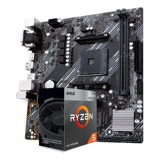 Kit Amd Ryzen 5 5600gt + Placa Mãe A520m Micro Atx Preto