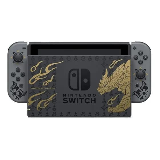 Nintendo Switch 32GB Monster Hunter Rise Deluxe Edition cor cinza y preto y dourado