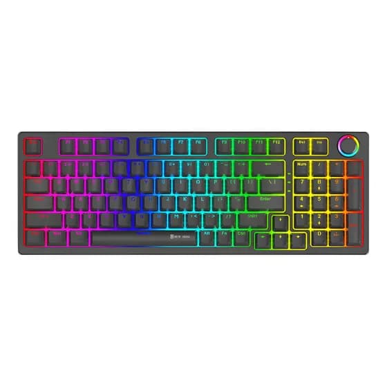 Teclado Mecânico Gamer New Hero Warlock Blue Usb Preto Português Brasil