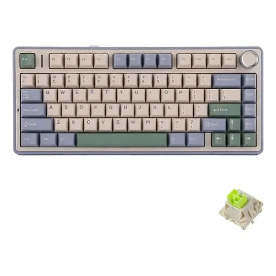 Teclado Mecânico Aula F75 Layout 75 RGB Hot Swappable Switch Ash Wood V3 Formato US