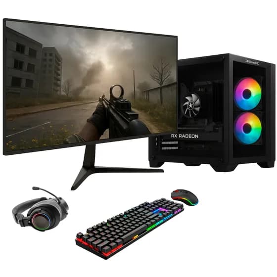Pc Gamer Completo Bluepc Frag, Intel Core I5 12400f, Radeon Rx 6600 8gb, 16gb Ddr4, Ssd 512gb Nvme, Monitor 23 75hz, Kit Gamer - Pgbp-fra228