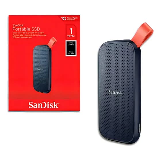 Ssd Externo 1tb Sandisk Disco Sólido Sdssde-30 Cor Preto