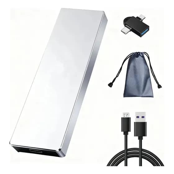 Case Externo Para Ssd Nvme M.2 Usb Com Adaptador E Cabo Prateado