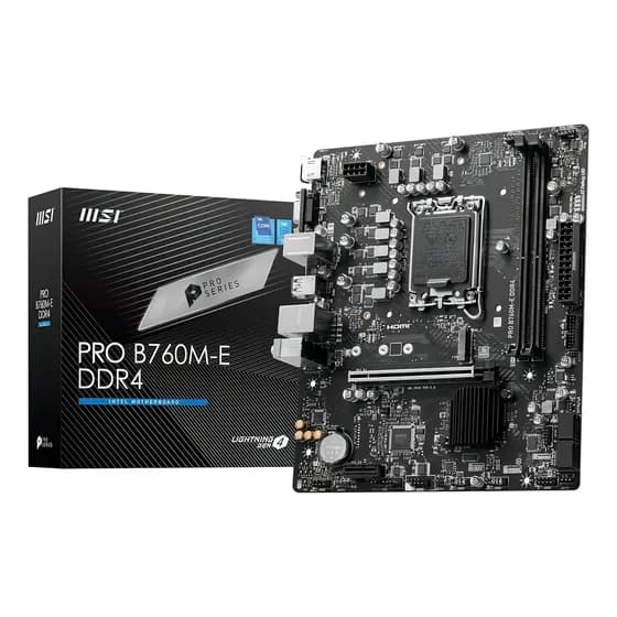 Placa Mãe Msi Pro B760m-e Chipet B760 Intel 1700 Matx Ddr4 Preto