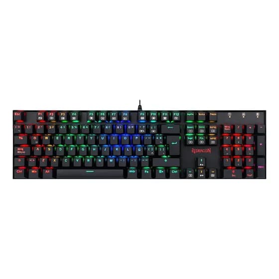 Teclado gamer Redragon Mitra K551 QWERTY Outemu Blue cor preto com luz RGB
