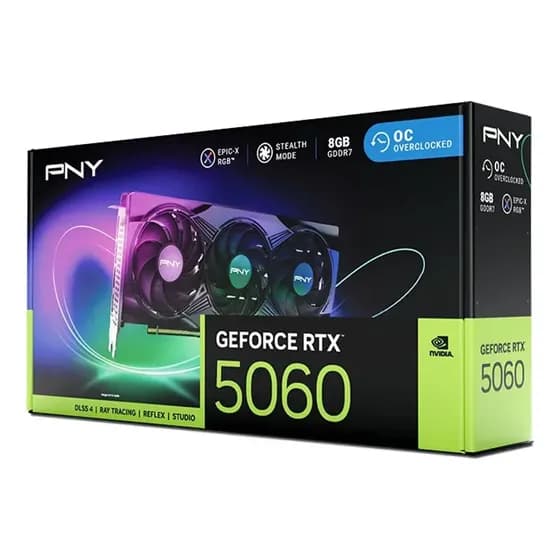 Placa De Vídeo Nvidia Geforce Pny Rtx5060 8gb Epic-x Rgb Oc