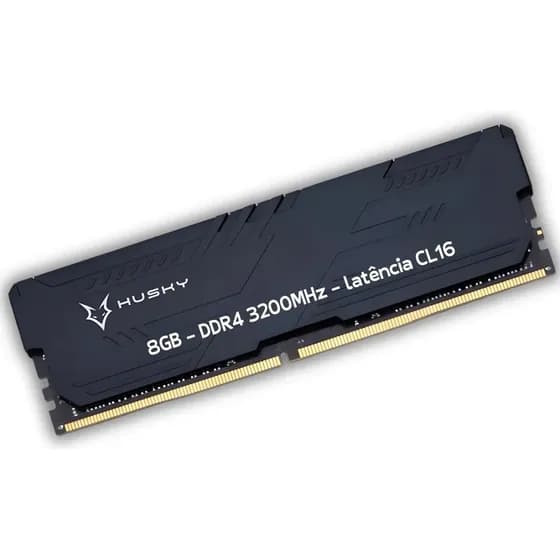 Memória Ram Husky Impulse 8gb 3200mhz Ddr4 Cl16 Preto Hrm001083216pt