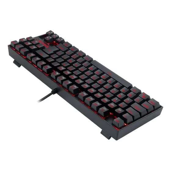Teclado Gamer Redragon Kumara Preto com Rgb Vermelho Mecânico ABNT2 Switch Brown K552-2