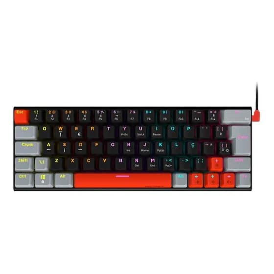 Teclado Mecanico Gamer Pcyes Kuromori 60% Black Vulcan Switc Tricolor