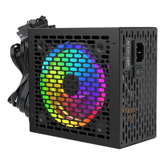 Fonte New Hero Tesla RGB 650W 80 Plus Bronze com PFC Ativo