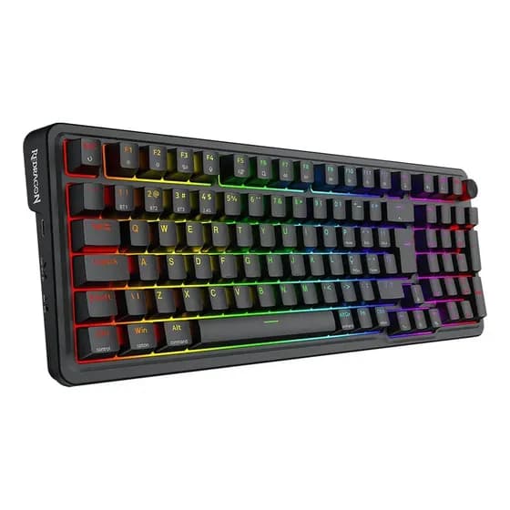 Teclado Gamer Redragon Eisa Pro Rgb Pto Type-c/bt/wir Preto Português Brasil
