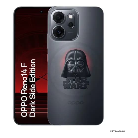 Smartphone Oppo Reno 14F 5G Dark Side Edition 256GB 24GB Ram (12GB + 12GB Virtual Ram) Bateria 6000 mAh Câmera AI 50MP NFC IP69