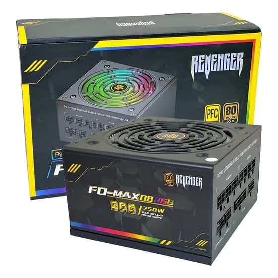 Fonte ATX Modular Revenger FO-Max08RGB 750W 80 Plus Gold RGB