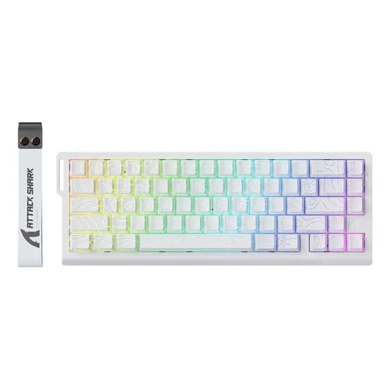 Teclado Gamer Mecânico Switch Magnético Attack Shark 8000hz Iluminação Rgb Com Fio X68 He Branco