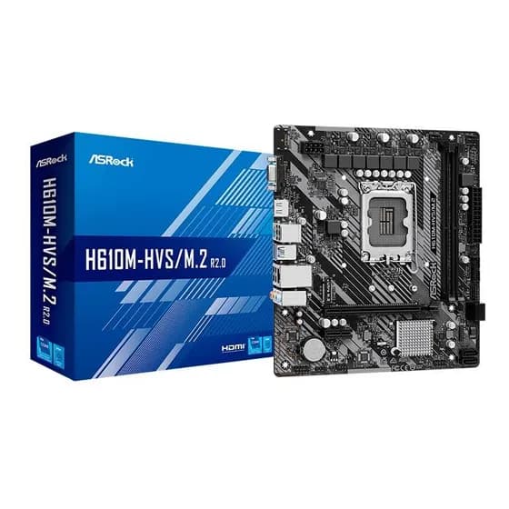 Placa Mãe ASRock H610M-HVS/M.2 R2.0 DDR4 LGA1700 Micro ATX Intel