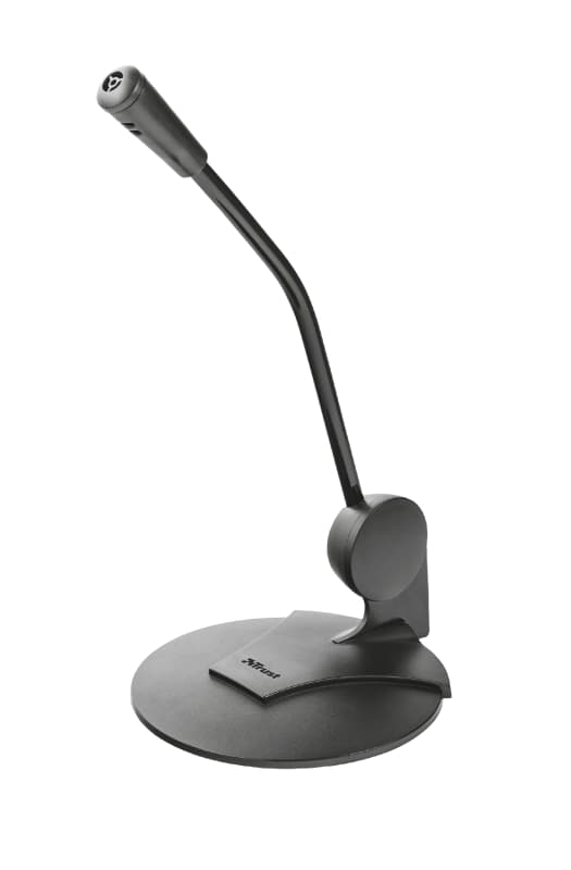 Microfone Trust Primo , 3.5mm , Fino , Para PC e Notebook , Preto