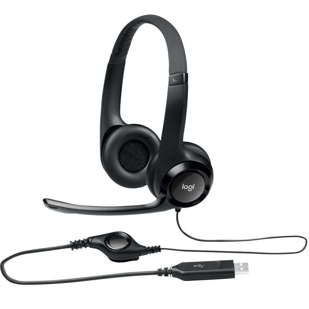 Headset Logitech H390 , USB , Para PC e Notebook , On-ear , Preto