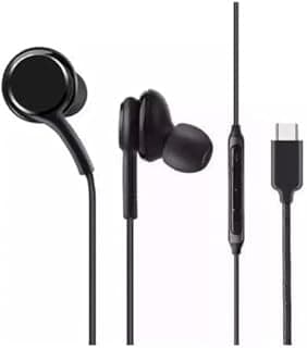 Fone de Ouvido com Fio Premium USB-C (Tipo-C) – Hi-Fi, Áudio Profissional, Microfone, À Prova de Suor, Leve, Cabo Anti-Emaranhamento para Smartphone, Tablet, PC, Notebook, Games