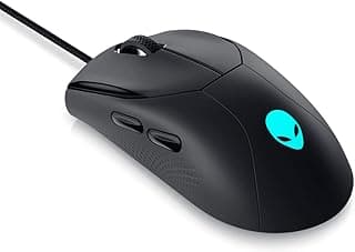 Mouse Gamer Com Fio Alienware - AW320M, Iluminação RGB, 19.000 DPI, 6 Botões Programáveis, Design Ergonômico Compacto, Preto