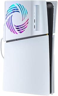 Ventoinha de Refrigeração para PS5 Slim Digital/Edição com Luz RGB, Sistema de Resfriamento Silencioso Automiatic para PS5 Slim, Ventilador Cooler para PlayStation 5 Slim com porta USB