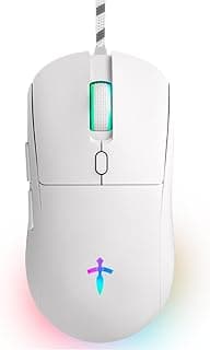 Titorion Mouse Gamer Óptico Branco | 7200dpi, LED RGB, USB, Para PC Computador