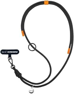 Alça para Smartphone Ovvi x Glowshine Glovvi Tecido Preto e Laranja