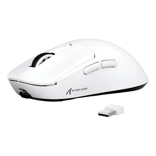 ATTACK SHARK Mouse Gamer X3, Sem Fio/Com Fio BT/2.4G, Superlight 49g, Branco, Sensor PixArt PAW3395, DPI até 26000, Switches Kailh GM8.0, Compatível com Win11/Xbox/PC/Mac