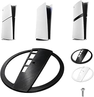 Suporte Base Vertical PS5 STANDARD SLIM PRO com Abertura de Ventilação Stand Circular Reforçado até 5kg (Preta)